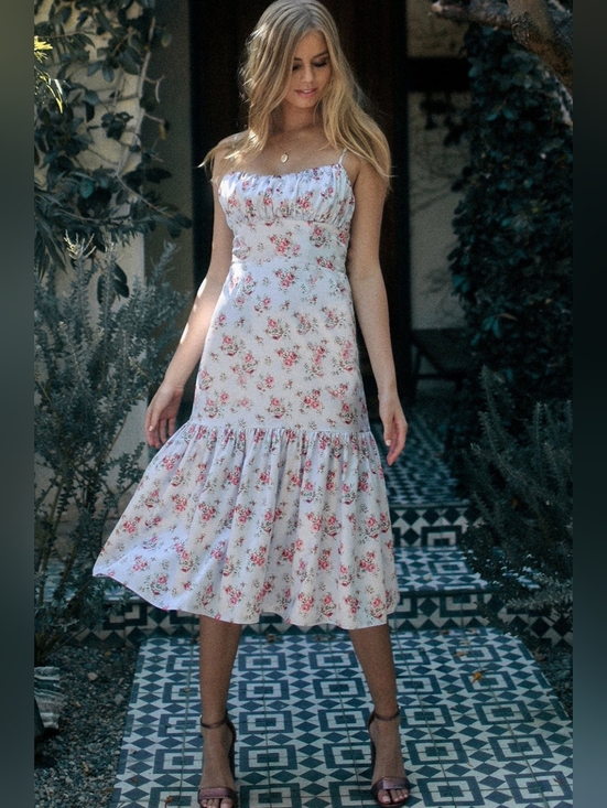 Bellevue The Label Dresses & Skirts - Bellevue The Label Rosetta Floral Midi Dress Drop Waist Size S Coquette Fairy